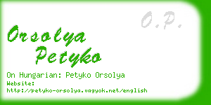 orsolya petyko business card